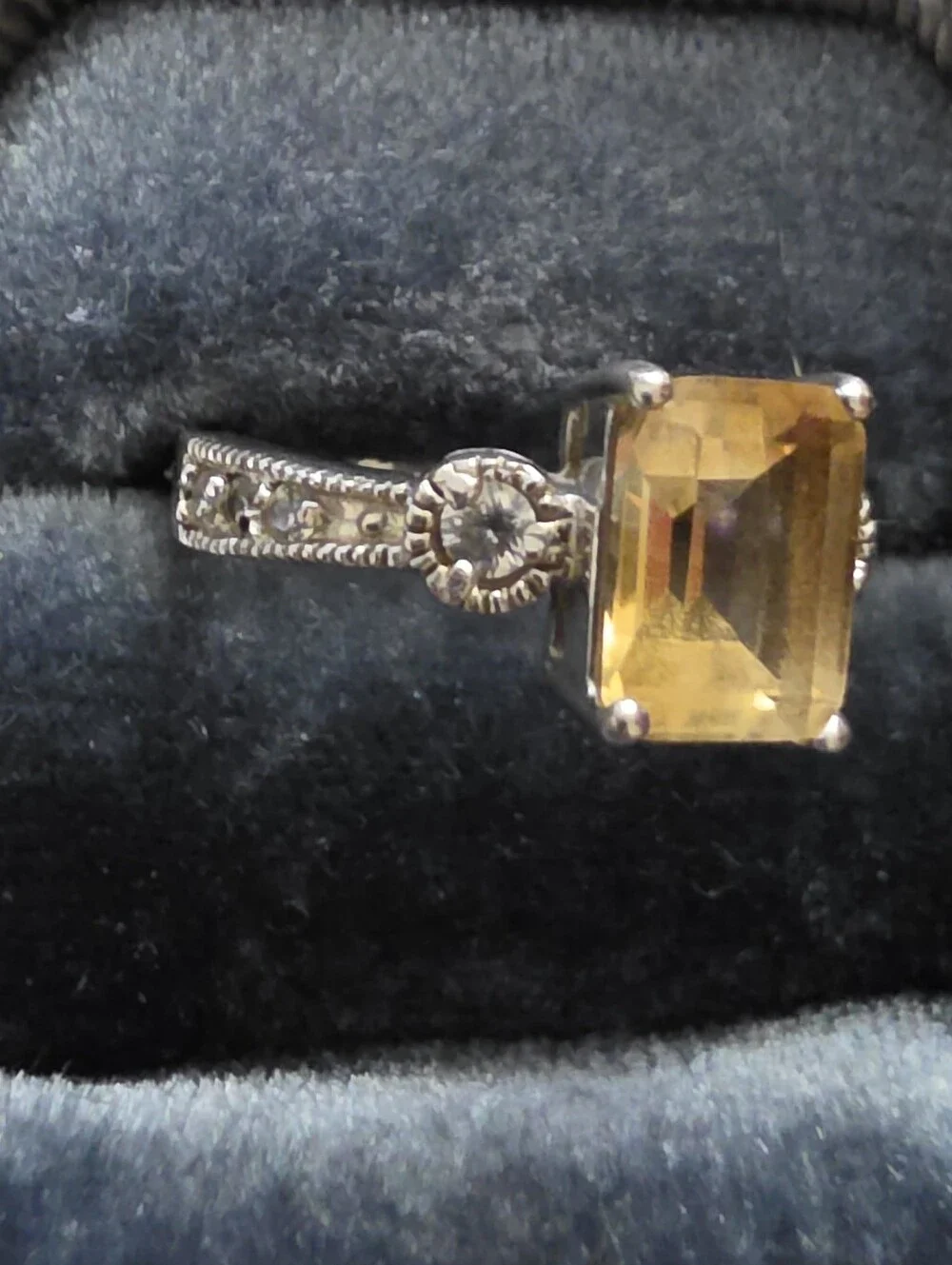 925 Silver Hessonite Ring (Vintage)